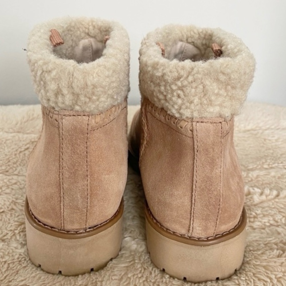 Jack Rogers Sophie Suede Sherpa Bootie Natural Oak Women's Size 9.5 - Picture 3 of 7
